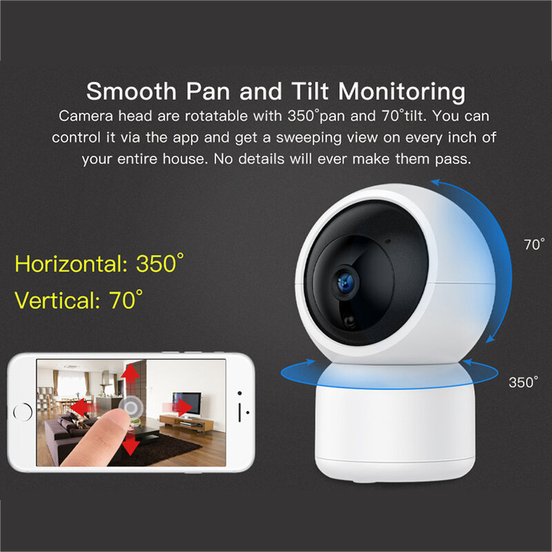 SmartCnet – caméra de Surveillance IP WiFi hd 1080P, Onvif (2M), dispositif de sécurité sans fil, compatible avec Tuya Smart Life, Alexa et Google home