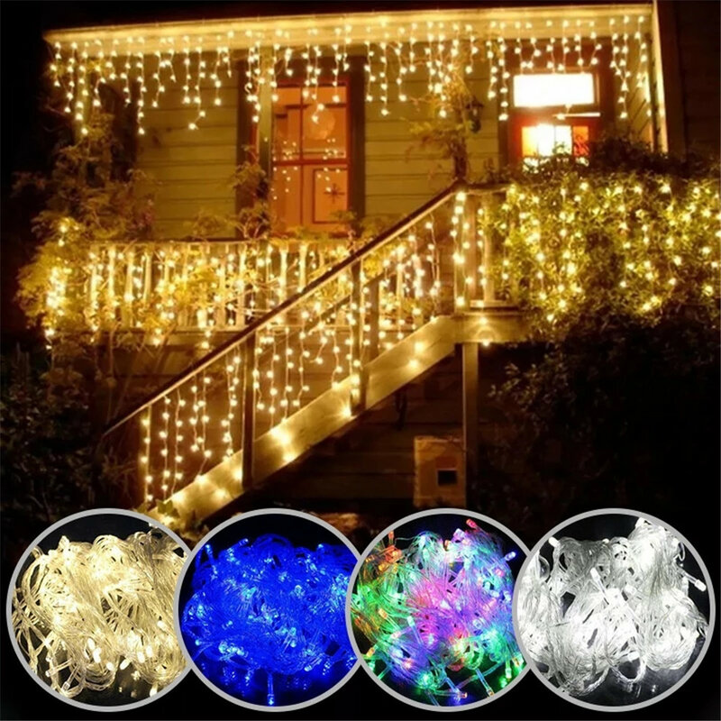 أضواء عيد الميلاد شلال الديكور في الهواء الطلق 5 متر تدلى أضواء Led الستار سلسلة أضواء الطرف حديقة الطنف الديكور 220 فولت 110 فولت