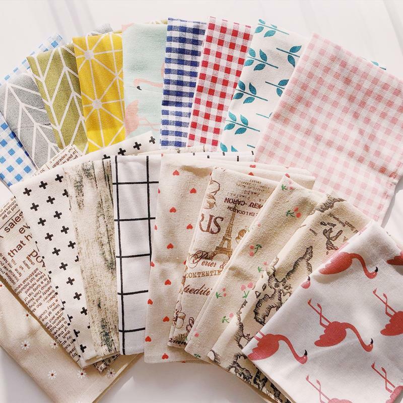 1 pçs plaid algodão linho placemat estilo de moda japonês tecido tapetes de mesa guardanapos design simples utensílios de cozinha ferramenta