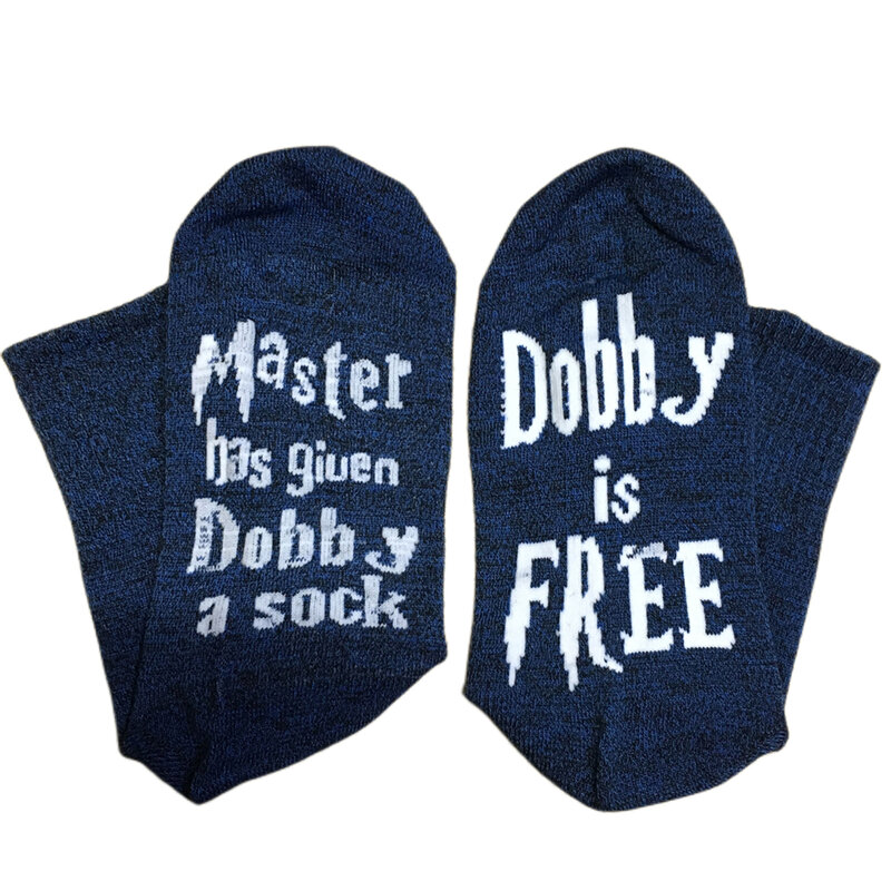 Novelty ‘Master Has Given Dobby A Sock‘ ‘Dobby Is Free’ Men Funny Soft Cotton Casual Letter Sokken Dropship