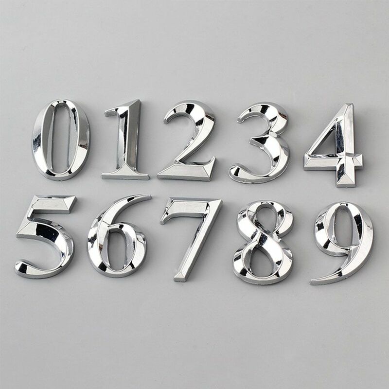 Modern Simplicity Apartment Hotel Office Door House Number Stickers 3D Self Adhesive Door Plate Sign Digits ABS Plastic Label