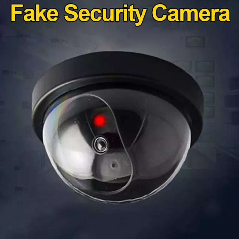 Falso manequim câmera dome interior ao ar livre simulação câmera de vigilância de segurança em casa simulado câmera led monitor