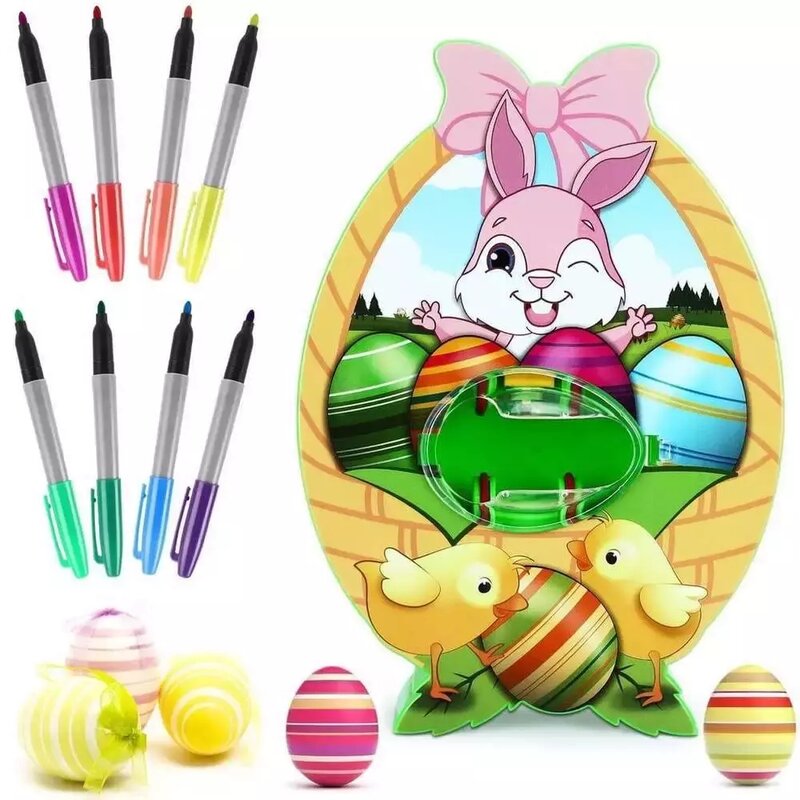 Kit de décoration d'œufs de pâques, 2021, bricolage, ensemble de décoration pour coloration, Machine à filer les œufs, jouet pour enfant