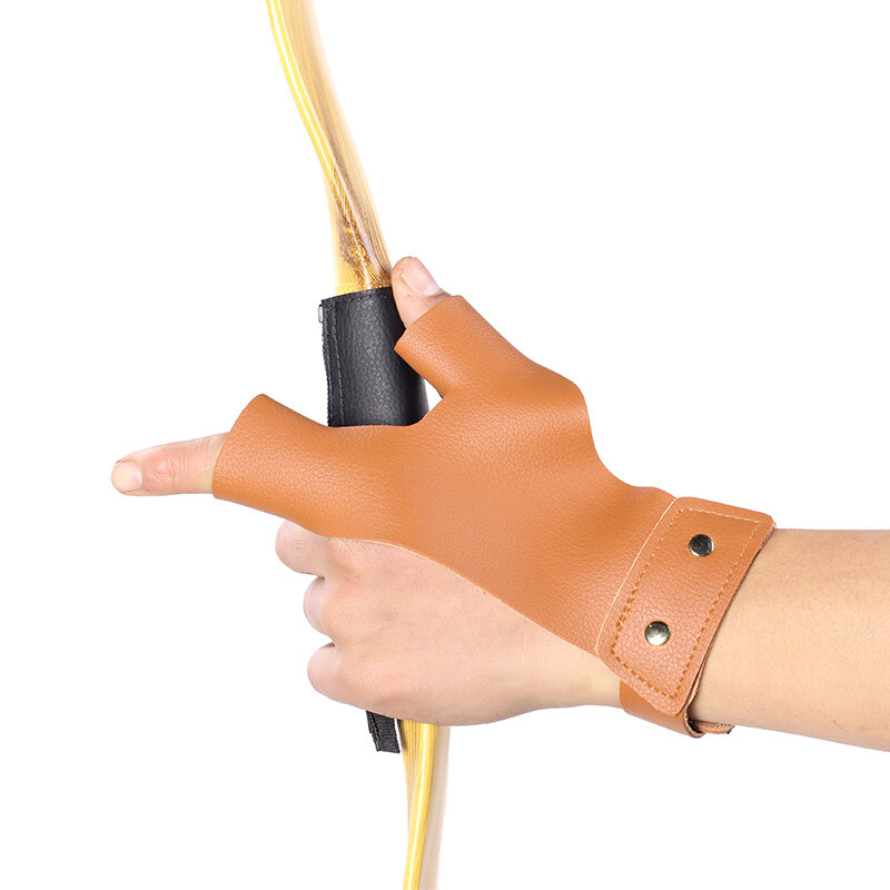 Sarung Tangan Busur dan Anak Panah Kulit Ramping Tradisional Sarung Tangan Busur Recurve Alat Pelindung Olahraga Menembak Stasiun Panah