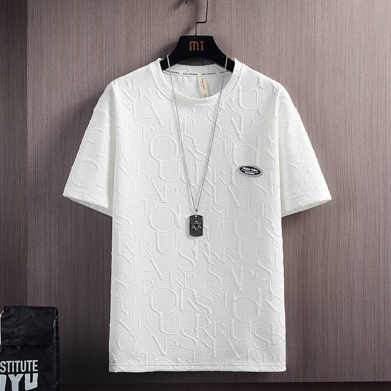 Verão 2 peças conjunto 3d letras tshirt shorts hip hop streetwear moda padrão masculino define roupas de manga curta