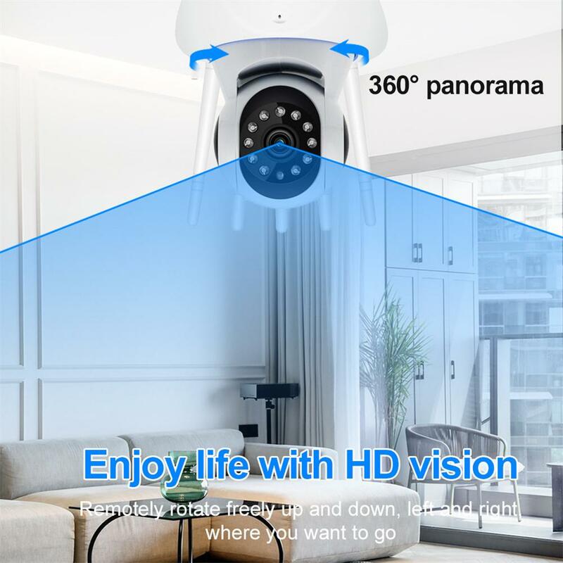 HD 5MP Kamera IP Nirkabel CCTV 5G WIFI Kamera Pelindung Keamanan Kamera Pengawasan Pintar Pelacakan Otomatis Deteksi Monitor Bayi