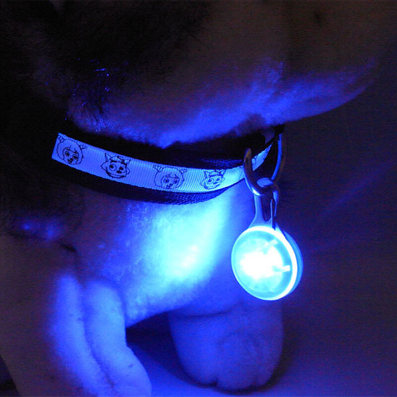 Collar LED brillante para perros, colgante de seguridad nocturna para mascotas, decoración luminosa, luz nocturna, 1 unidad
