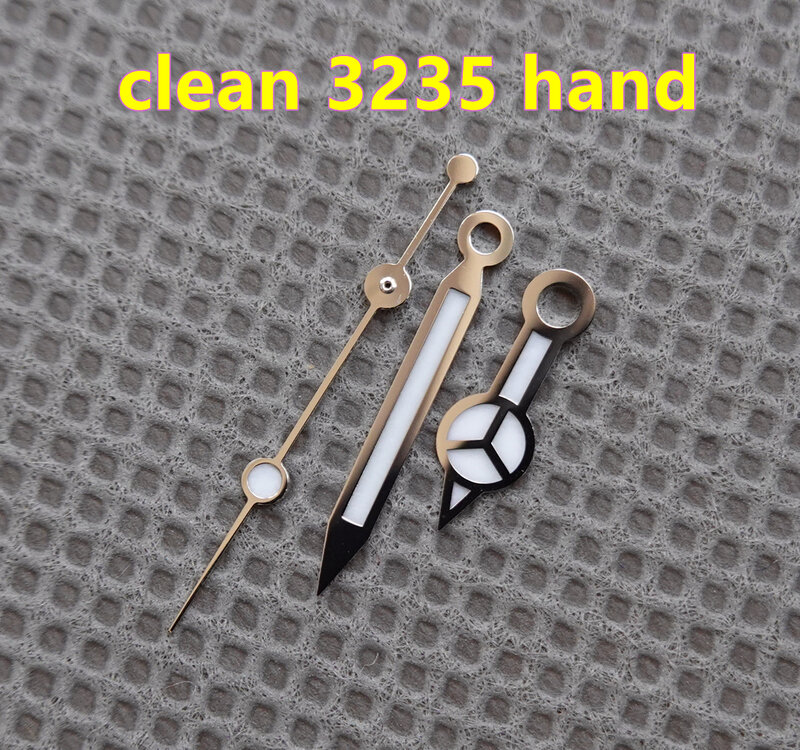 Melhor qualidade limpo fábrica relógio de mão peças prata assista mãos sub 3235 movimento azul luminou 126610 para 41mm