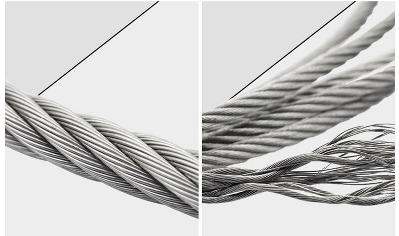 56 unids/set 30/15 metros de acero recubierto de PVC Flexible de la cuerda de alambre de Cable suave transparente de acero inoxidable tendedero cerca rollo Kits