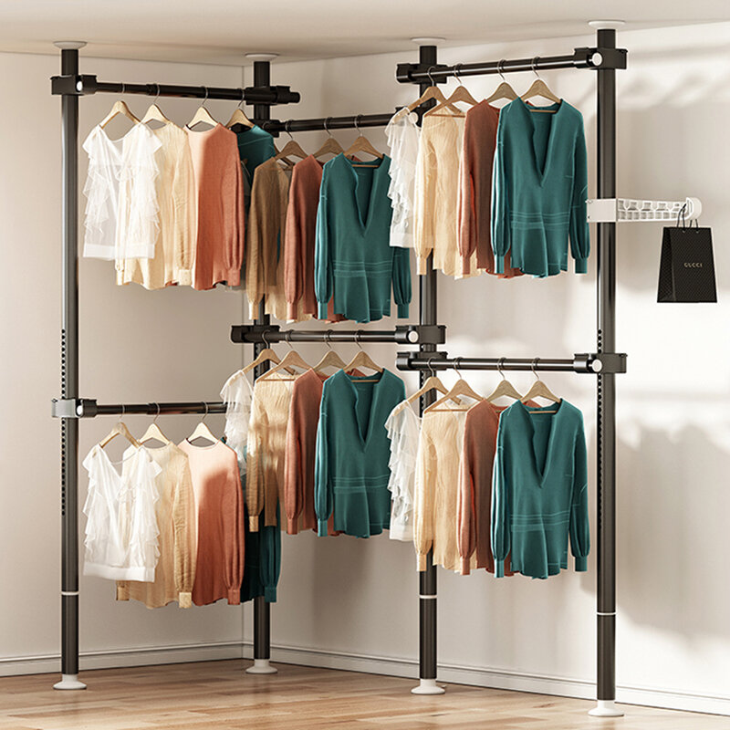 Boutique roupas rack cabides de armazenamento em pé metal casaco rack suporte sapato corredor móveis perchero pared storag