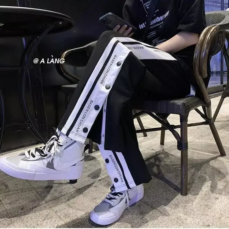 Летние тонкие брюки MINGLIUSILI 2022, прямые брюки большого размера с широкими штанинами, Корейская версия, свободные боковые брюки в стиле Instagram