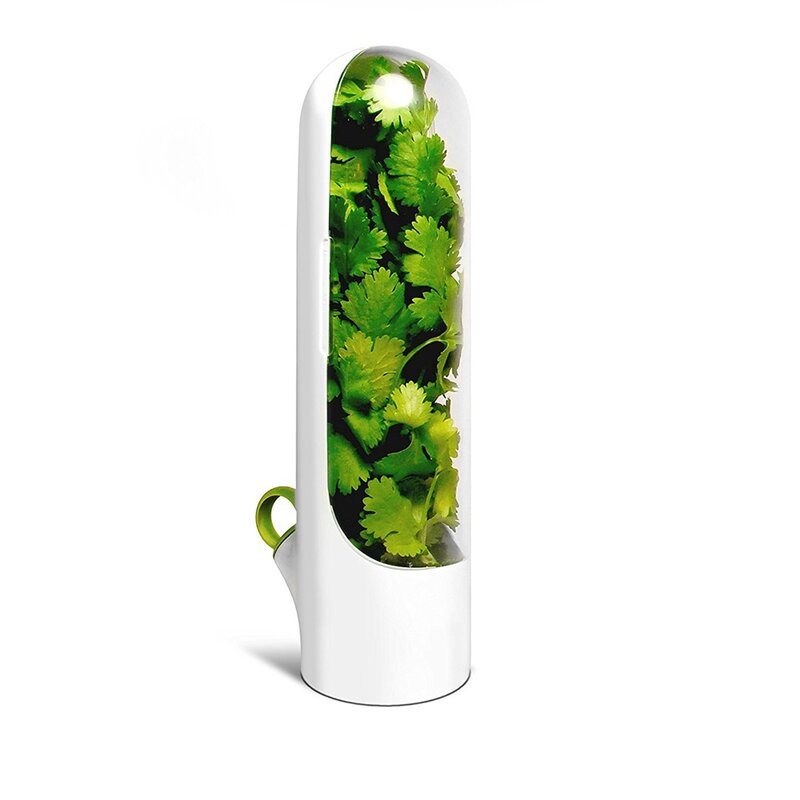 Herb armazenamento cápsula caso fresco-mantendo caixa tipo copo recipiente de armazenamento de alimentos garrafa de preservação de vegetais para coentro de endro