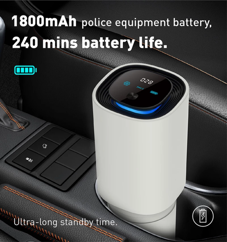 Easycare Safe Use in Car Home Negative Ions Generator Air Purifier Mini UVC Portable Car Air Purifier without Filter