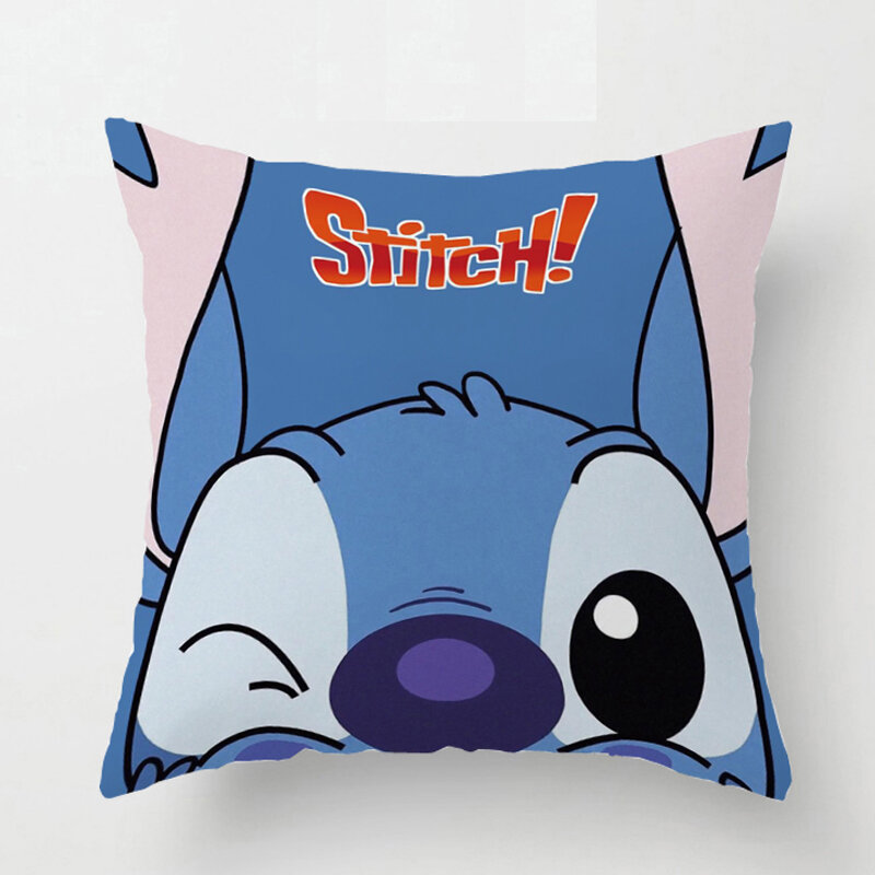 Federe per cuscini Disney fodera per cuscino Cartoon Lilo Stitch fodera per cuscino decorativo per pisolino sul divano del letto regalo per ragazza di natale 40x40cm