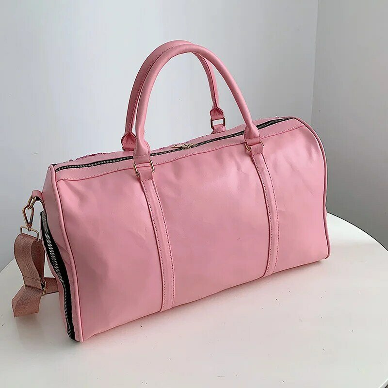 Дорожная сумка YILIAN большой вместимости, блестящий чемодан на одно плечо для коротких поездок, Женская дорожная сумка для фитнеса