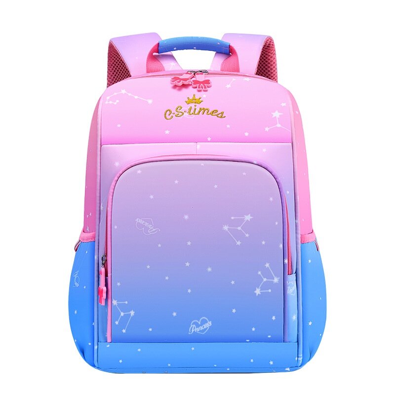 Mochilas de gran capacidad para niñas, mochilas reflectantes de cielo estrellado, gradiente dulce, para estudiantes de primaria de grado 1-6