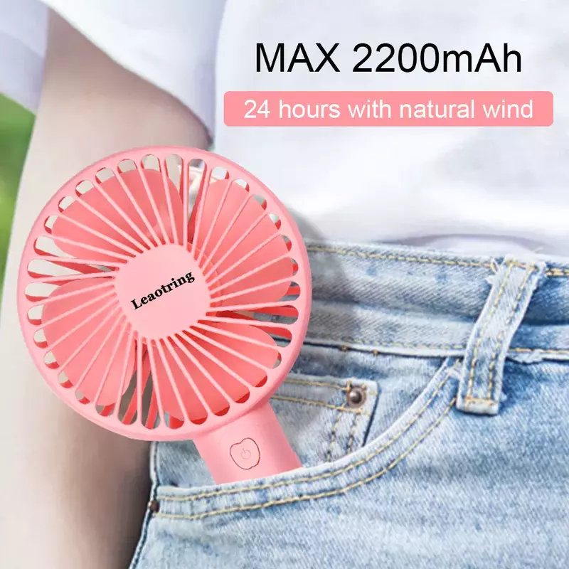 Handheld Usb Mini Fan Wind Power Ultra-Stille En Handige Draagbare Handheld Oplaadbare Leuke Kleine Koelventilator Verstelbare