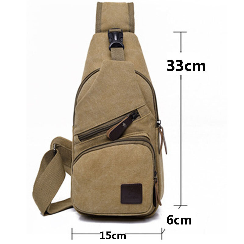 SUUTOOP Men Multifunction Canvas Retro Shoulder Bag Waterproof Travel Crossbody Sling Bag Pack Messenger Pack Chest Bag For Male