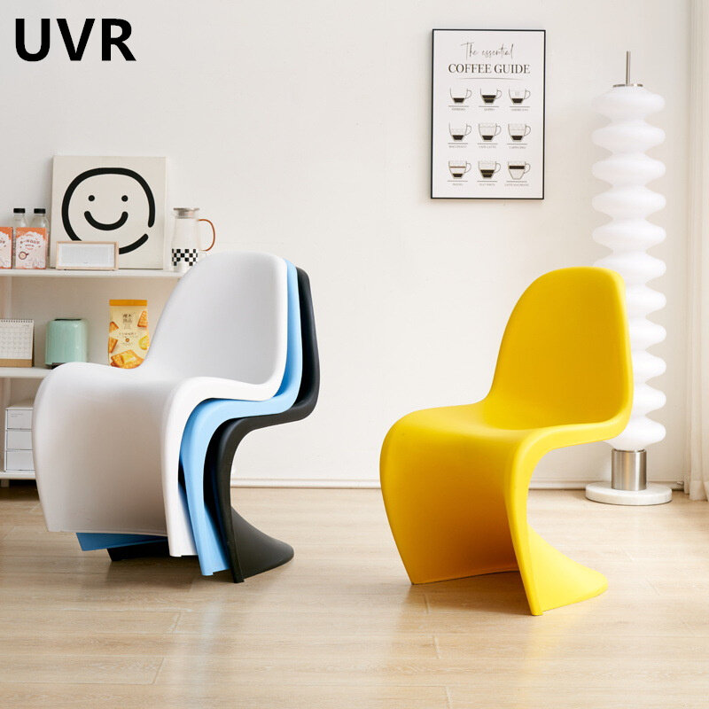 UVR-Sillas De restaurante apilables para el hogar, sillas creativas de ocio, Panton, una variedad de escenas, con respaldo ergonómico, silla de comedor
