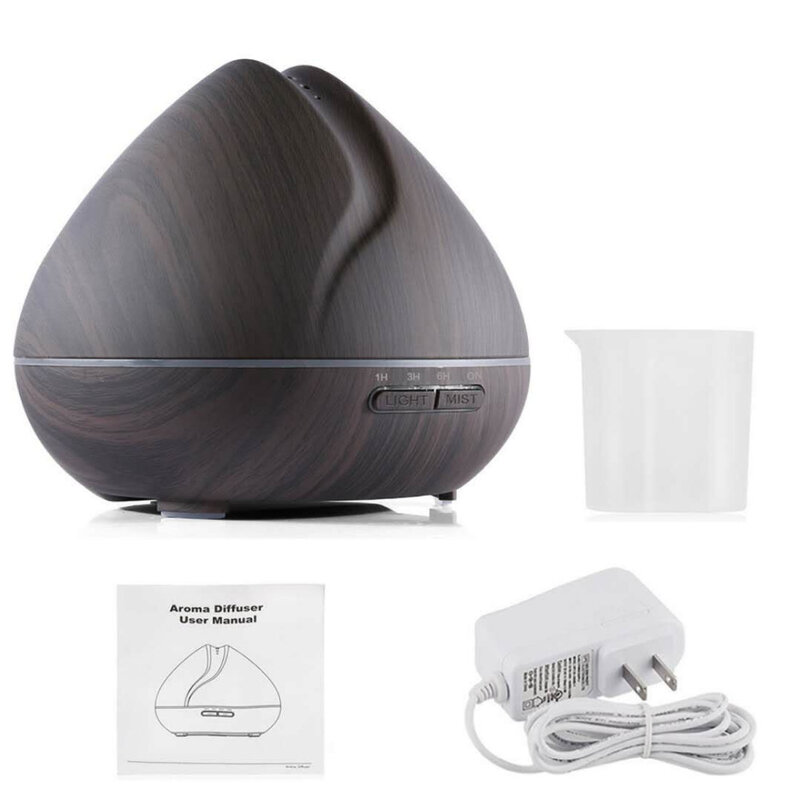 Electric with Ultrasonic Oil Diffuser Maker 500ml Mist Aroma Purifier Lights Humidifier Essential Fogger 7 Colors Home for Air