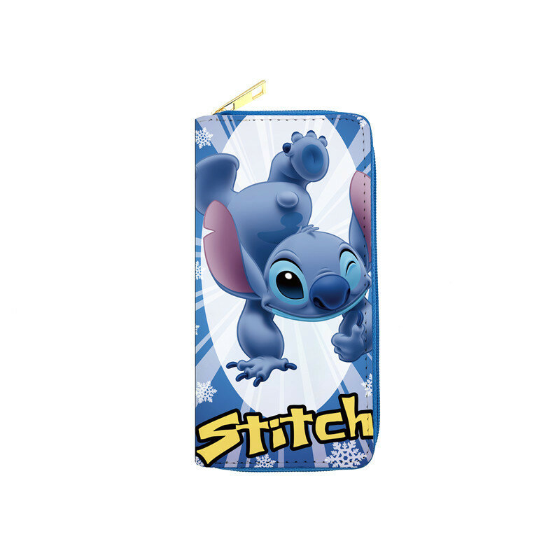 Disney novo ponto longo carteiras para mulheres anime lilo & stitch couro do plutônio bolsa feminina moeda titular do cartão embreagem id saco