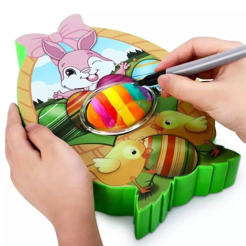 Kit de decoración de huevos de Pascua para niños, máquina giratoria de huevos para colorear, regalo DIY, 2021