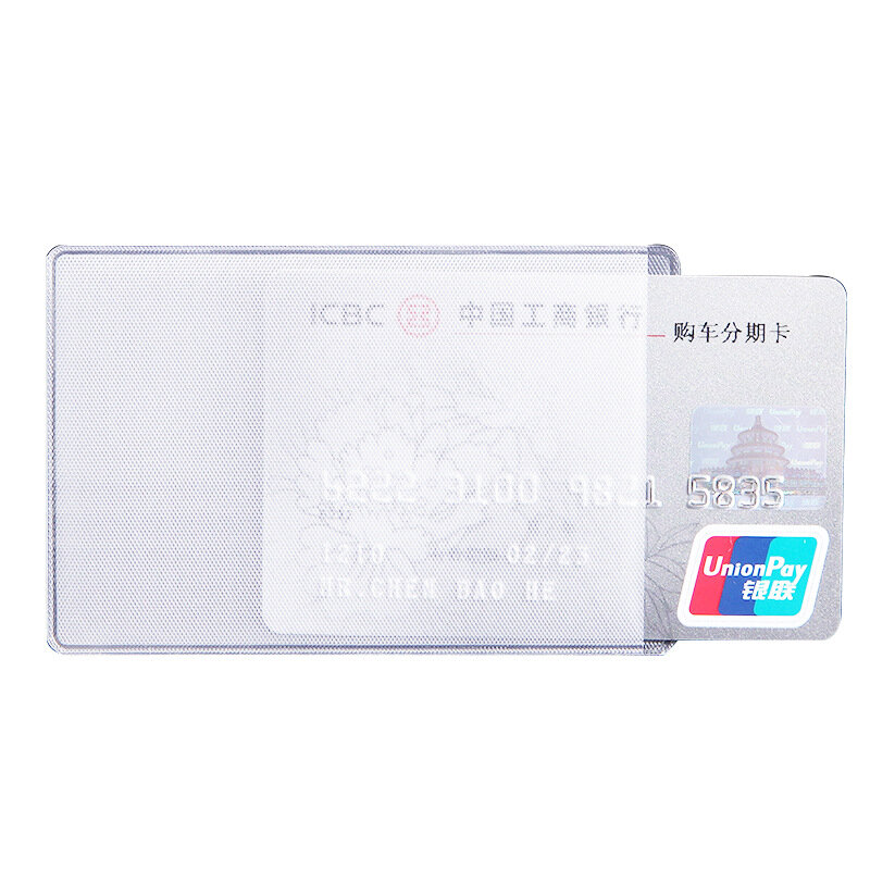 Set Dokumen Transparan PVC Set Kartu ID Bank Kartu Bus Pelindung Lengan Tempat Hadiah