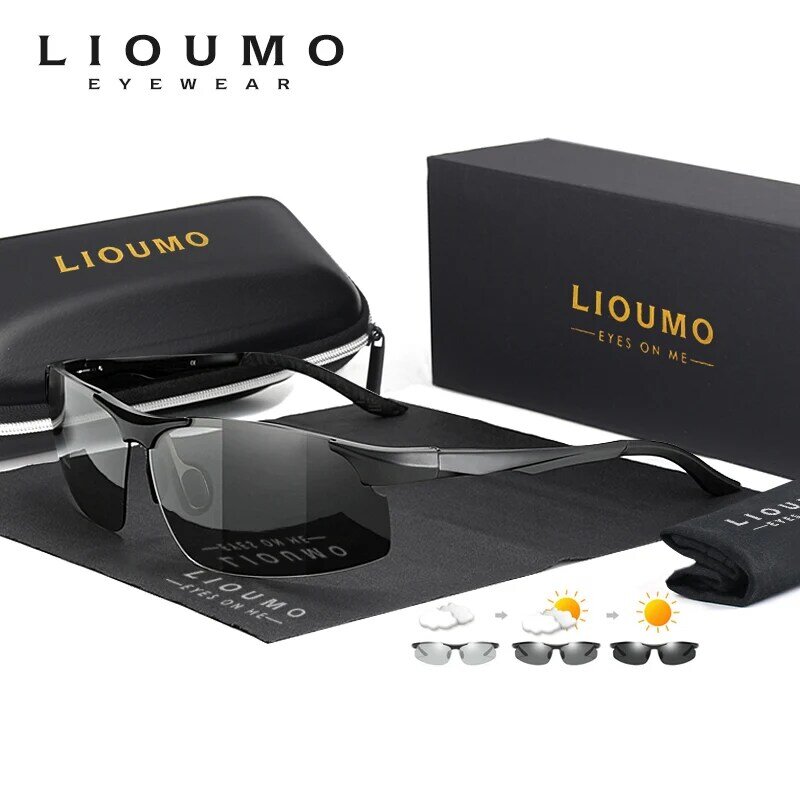 Lioumo-男性と女性のための偏光サングラス,マグネシウムとアルミニウムのスポーツサングラス