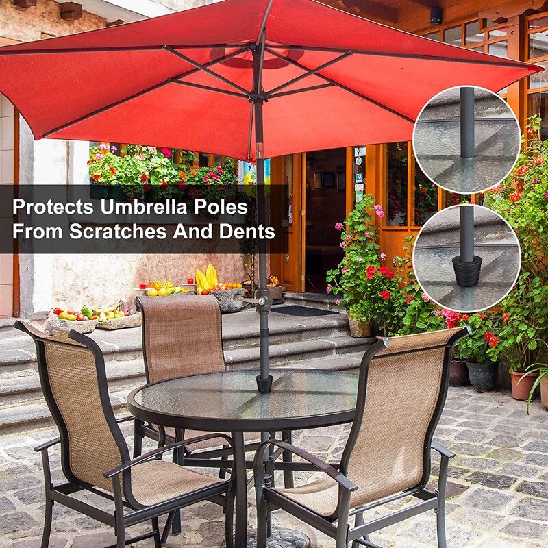 New 14 Pcs Umbrella Pole Wedge 2 Inch Patio Table Umbrella Hole Ring Plug and Cap Set Outdoor Furniture Glide Protectors