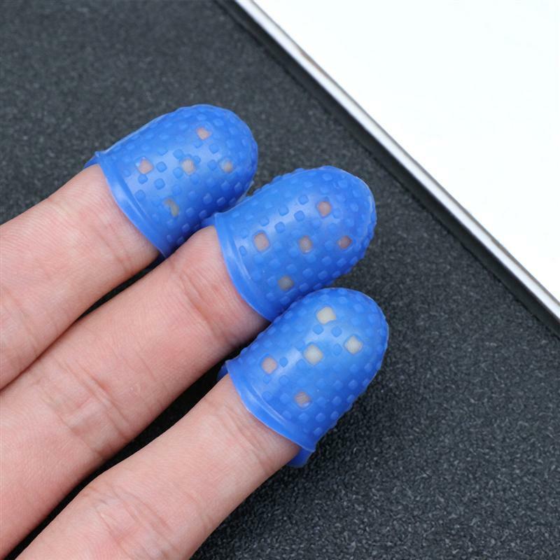3/9 pontas do dedo dos pces proteção antiderrapante antiescaldante apertos da ponta do dedo protetor da ponta do dedo para contar a colagem e a classificação
