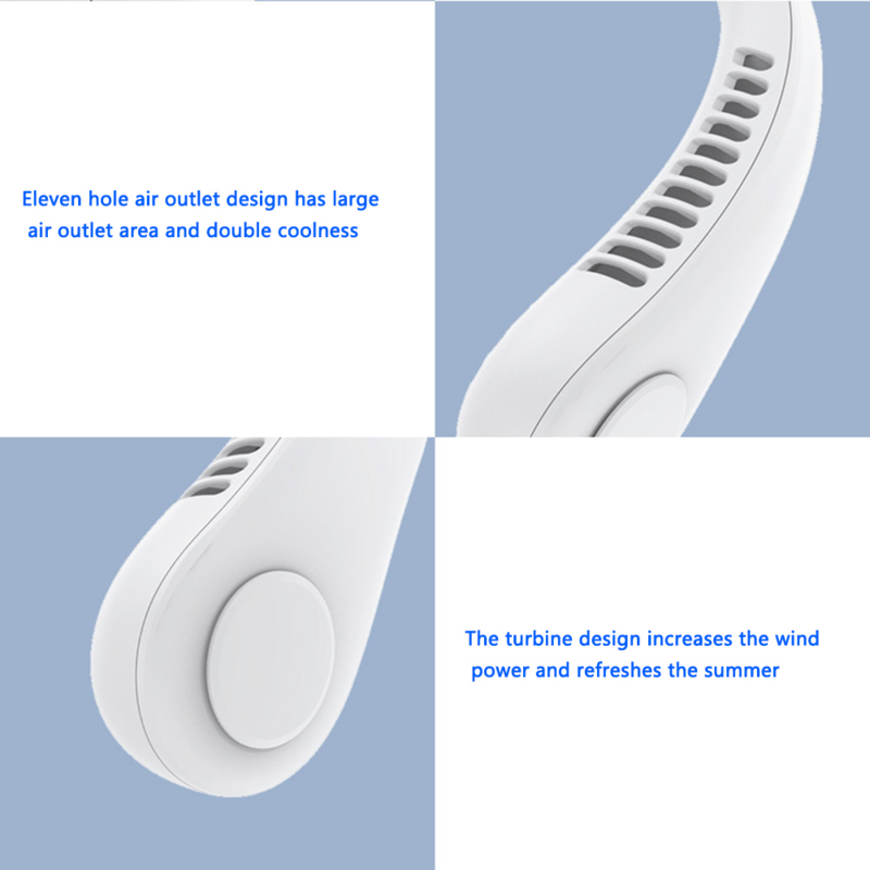 Xiaomi Portable Hanging Neck Fan USB Rechargeable  Mute Fans Air Conditioning Cooler for Sports Fan Mini Electric Wireless Fan