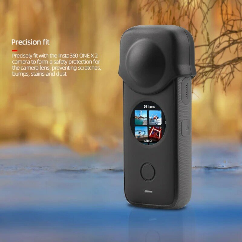 360 ONE X2 용 HD 렌즈 캡 방진 소프트 루프 보호 커버, 실리콘 케이스, 파노라마 액션 스포츠 카메라 쉘 액세서리