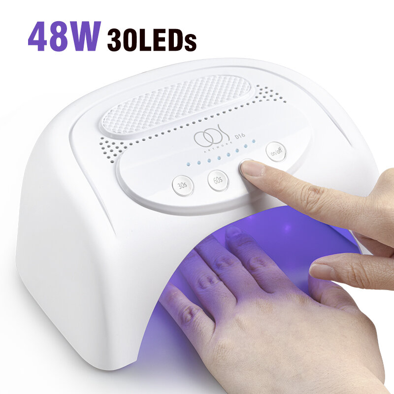 Asciugacapelli UV 48W per Manicure 30LED Gel a polimerizzazione rapida per unghie 4 impostazione Timer lampada per unghie con cuscino per mani uso salone strumenti per Nail Art