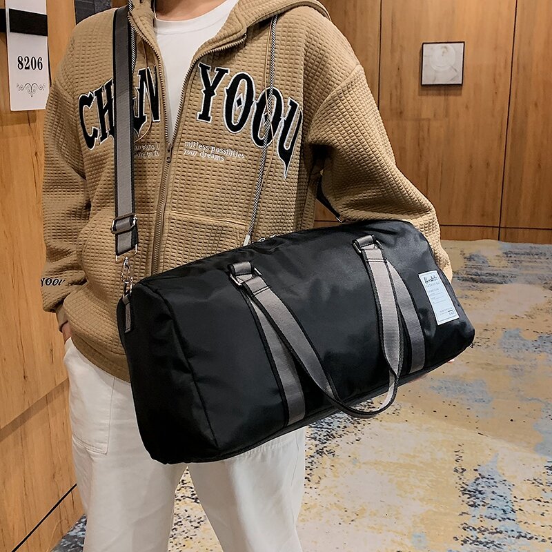 Yilian bolsa de viagem das mulheres de grande capacidade portátil saco de fitness lazer moda versátil masculino saco de bagagem pano mochila