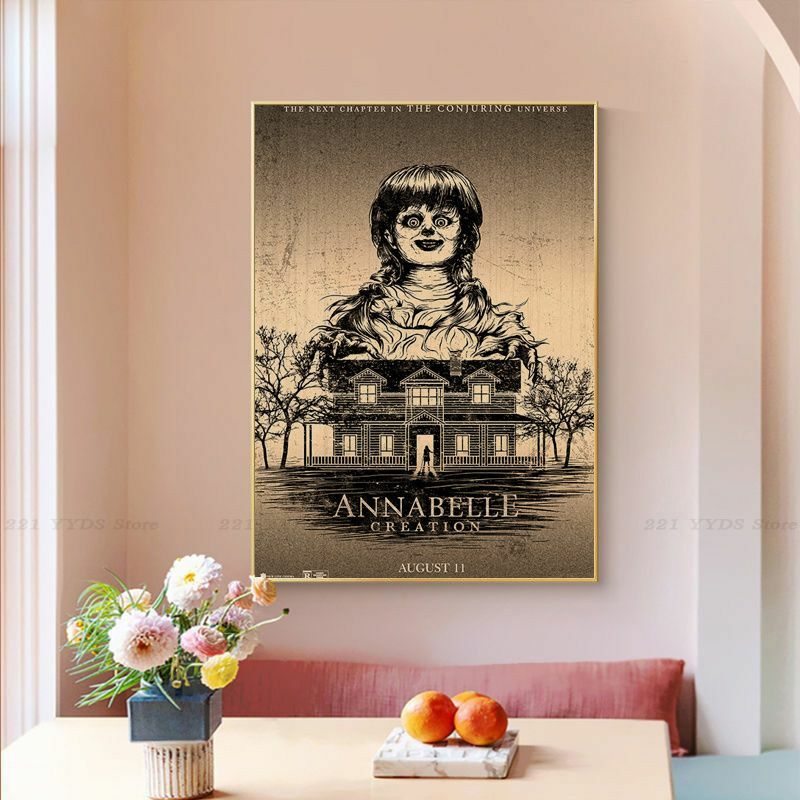 Annabelle و Conjuring الأبيض الفيلم الكلاسيكي الملصقات الرجعية كرافت ورقة ملصق لتقوم بها بنفسك غرفة بار مقهى غرفة جدار ديكور