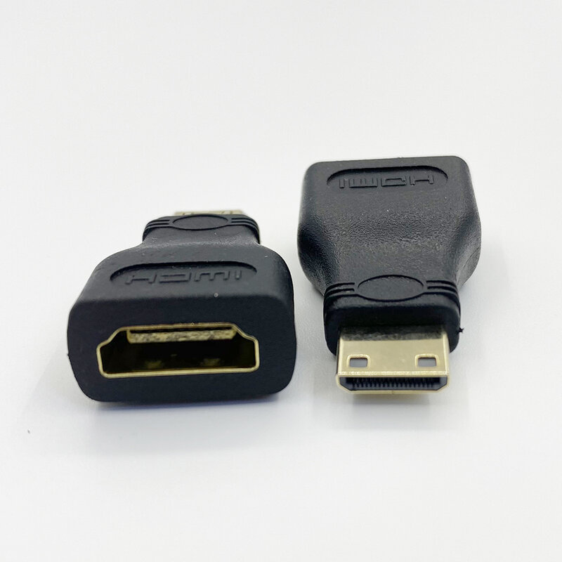 Adaptateur de convertisseur Mini HDMI 1080P plaqué or, connecteur de coupleur de câble d'extension HDMI femelle à HDMI mâle 1 pièce