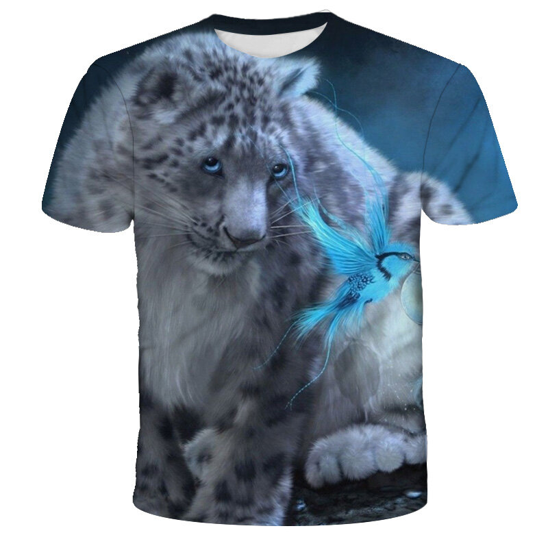 Sommer Jungen T-shirt Tier Lion graphic t shirts Kinder Mode Casual Tops T harajuku 3D Druck streetwear Mädchen T-shirts