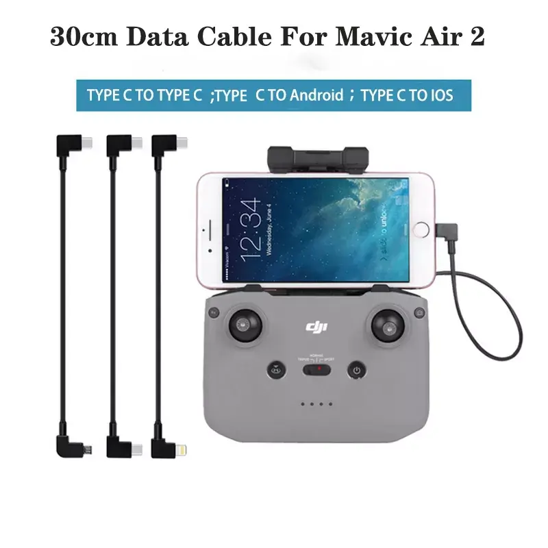 DJI 매빅 에어 2 태블릿 스마트폰 드론 액세서리용 마이크로 USB 타입-c IOS 안드로이드 OTG 데이터 케이블, Mavic MINI 2 컨트롤용