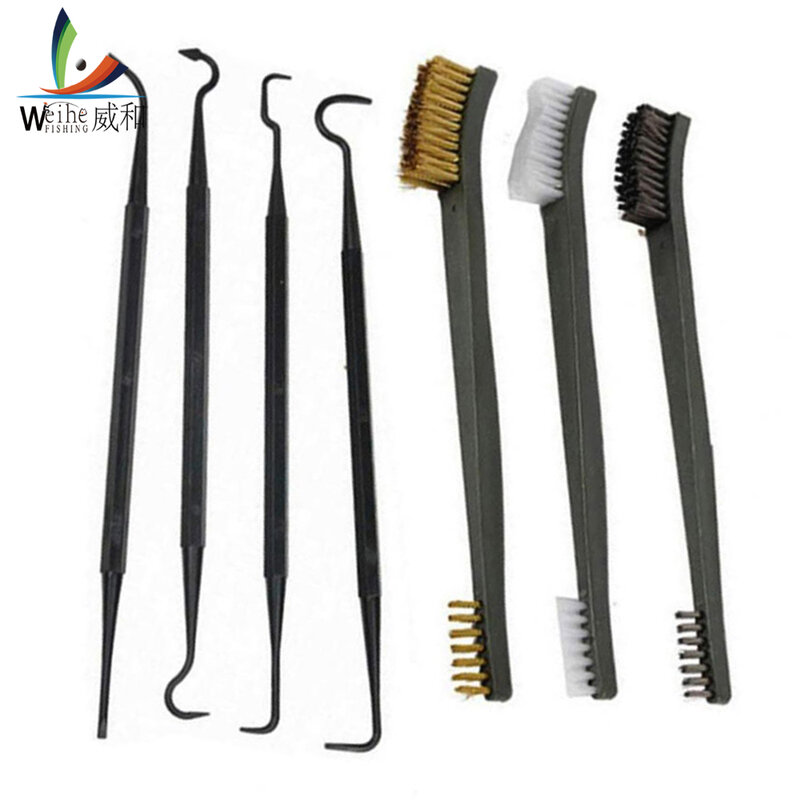 Universal Gun Hunting Cleaning Kit Steel Wire Brush Nylon Pick Set Tactical Rifle Pistol Gun Hunting Cleaning Tool Accessories