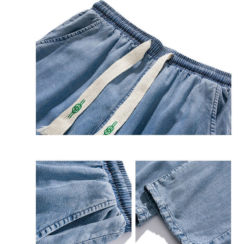 Holyrising męskie letnie spodnie dżinsowe proste dżinsy męskie luźny dżins spodnie jean Streetwear w stylu Casual, letnia czysta szerokie dżinsy NZ115