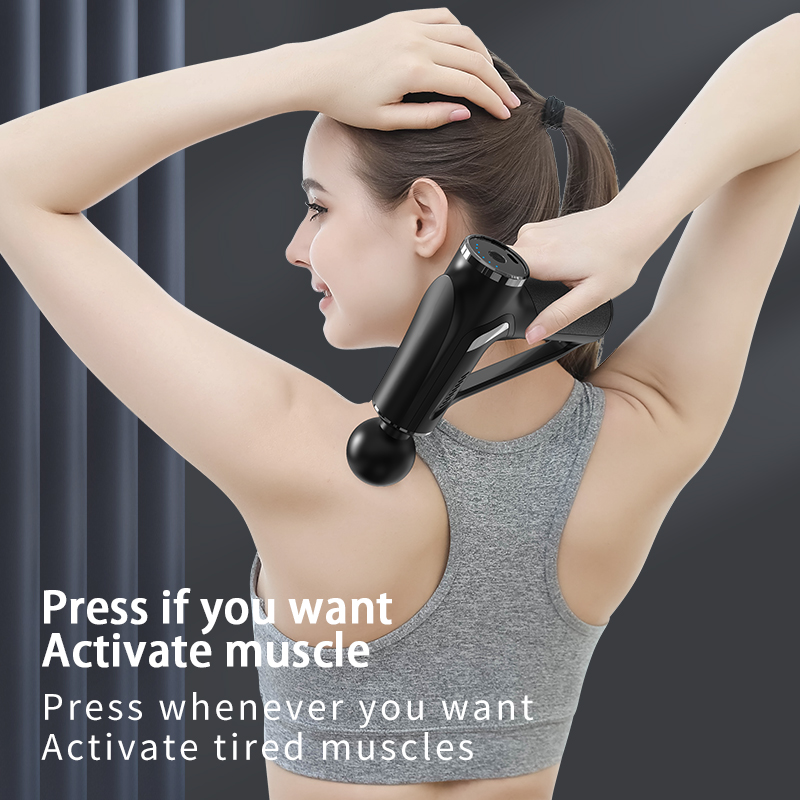 Mini pistola de masaje eléctrica con pantalla LCD, masajeador deportivo de tejido profundo para cuello, cuerpo y espalda, relajación, alivio del dolor y Fitness