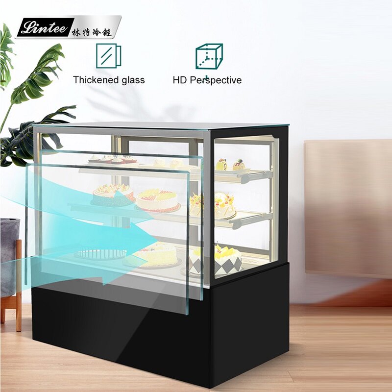 glass door ice cream display fridge vertical freezer cake chiller showcase refrigerator