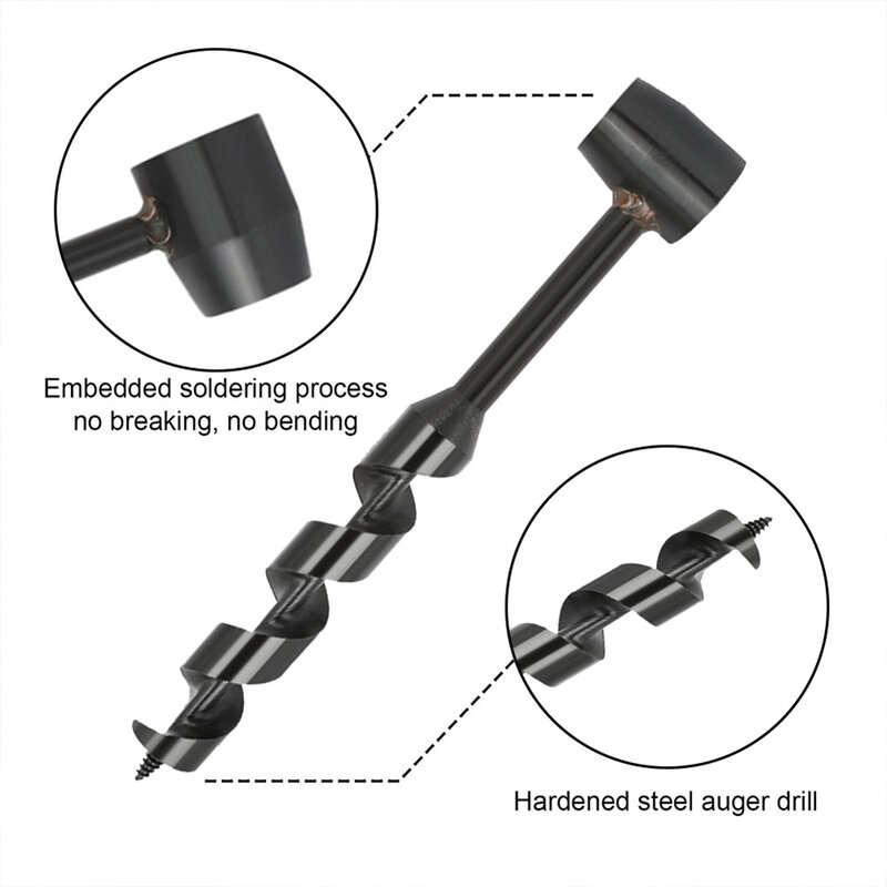 Bushcraft Hand Drill Carbon Steel Manual Auger Drill Portable Manual Survival Drill Bit Self-Tapping Survival Wood Punch Tool