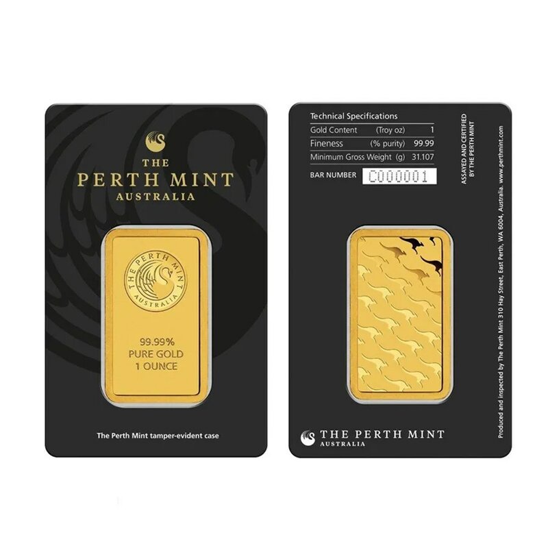 Business Gift 1 OZ Gold Plated Gold Bar Sealed Individually Wrapped Gold Bar With Individual Serial Number