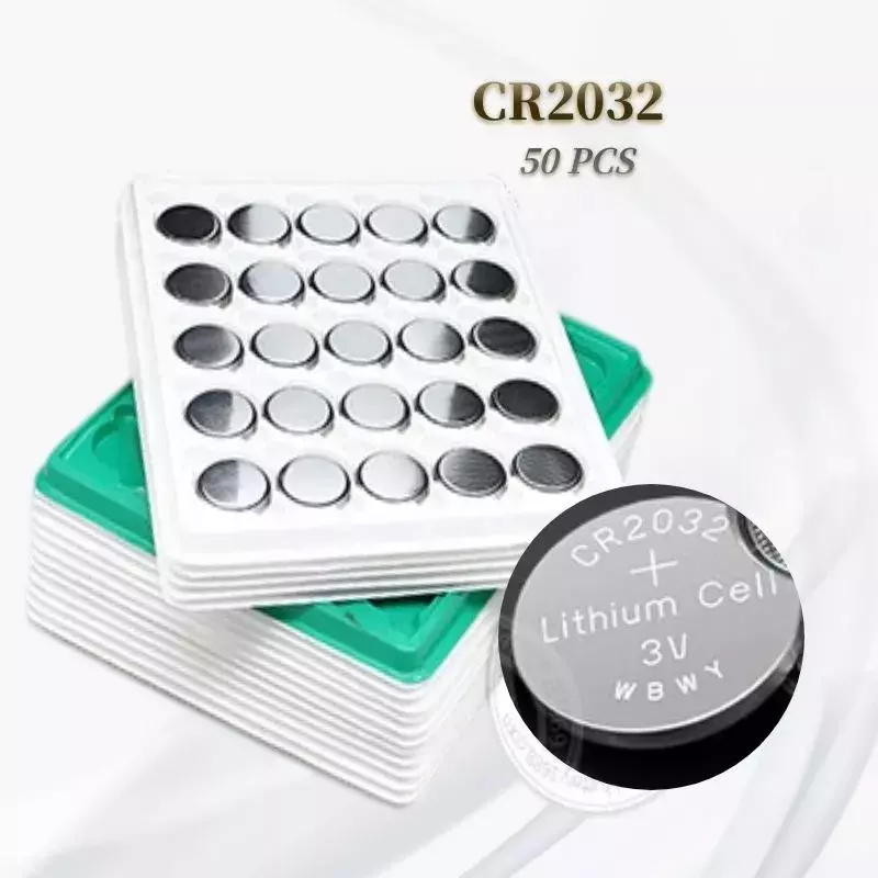 Pilas de botón de litio de 3V, 50 piezas, CR2032, BR2032, DL2032, CR2032, para relojes y calculadora