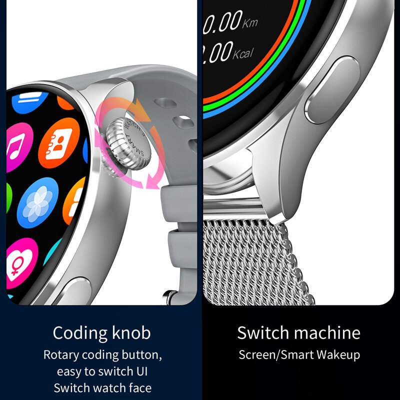 Rollstimi สมาร์ทนาฬิกาผู้ชายเลดี้บลูทูธใหม่กันน้ำกีฬาฟิตเนส Tracker Smartwristband Man สำหรับ Android IOS
