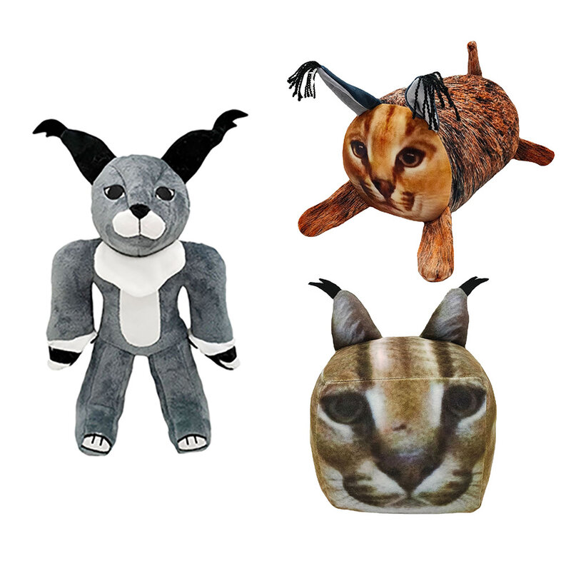 애완 동물 시뮬레이터 X 고양이 Plushies 큰 게임 고양이 플러시 새로운 큰 게임 고양이 플러시 장난감 귀여운 파란색 고양이 인형 Plushie Axolotl 플러시 장난감 선물