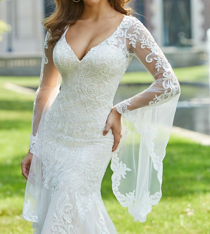 2023 Longue longueur de plancher femmes mariée sirène tulle robe de soirée de mariage WHW-392
