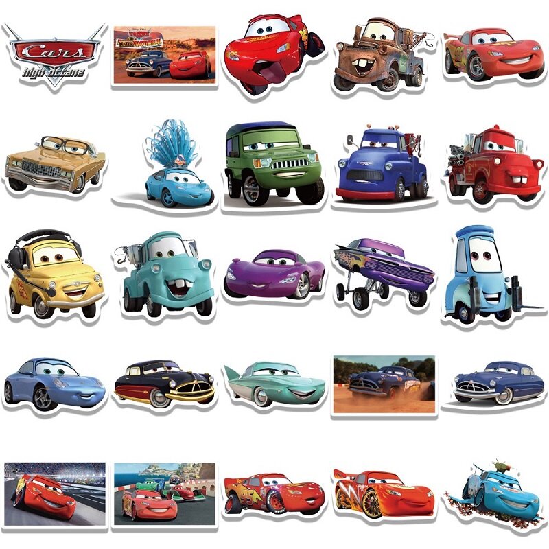Juego de 50 unids/set de Disney Pixar Cars 3, pegatina de Rayo McQueen, Raymond Jackson Storm Ramirez, juguete para regalo de cumpleaños para niños