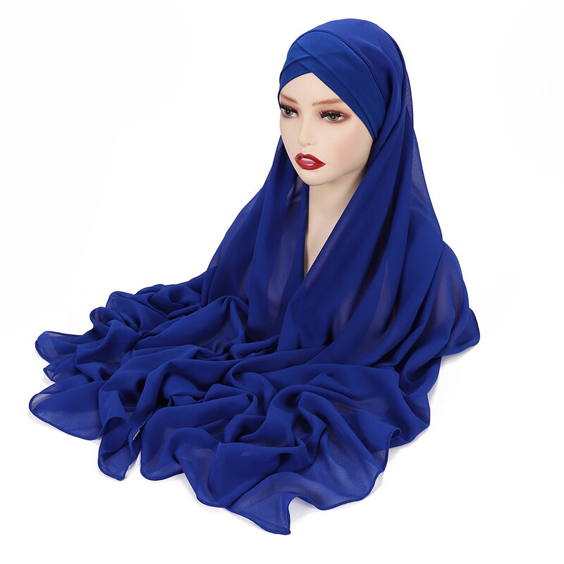 حجاب نسائي إسلامي مع غطاء شيفون عادي حجاب إسلامي وشاح حجاب تحت وشاح قبعات غطاء حجاب